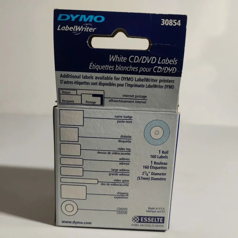 Dymo Cd/dvd Label (30854) 1 Roll 160 labels 2 1/4 Diameter